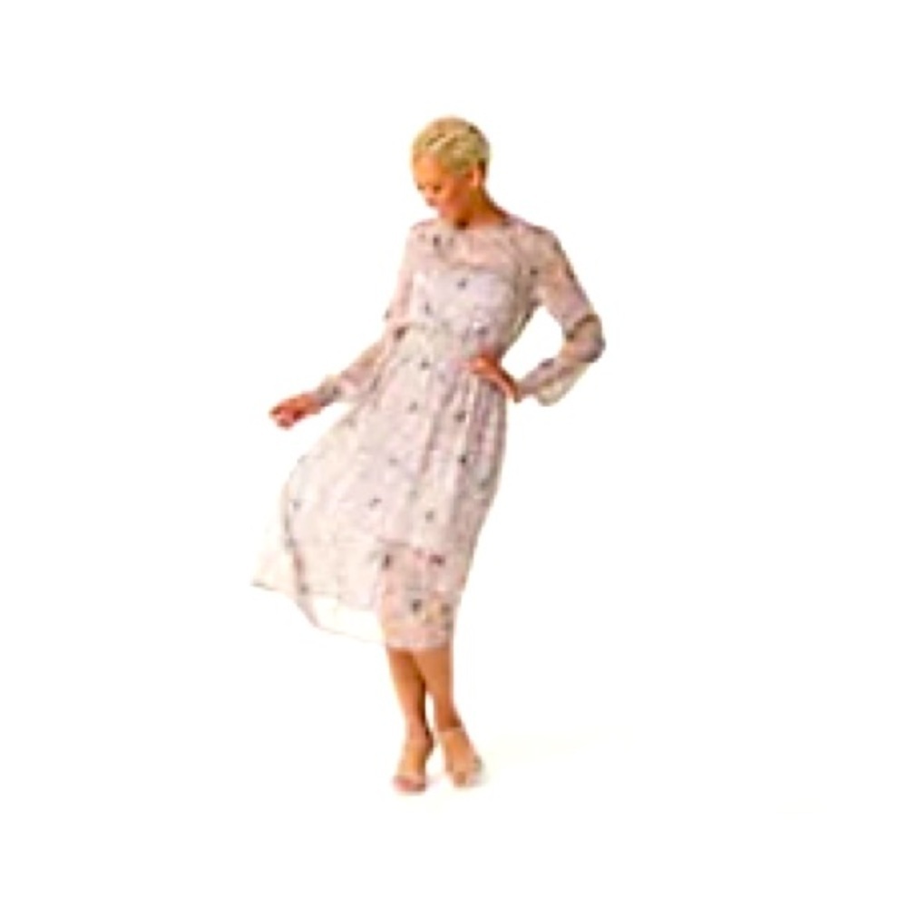 NWT - Smoked waist floral midi dress , ladies M